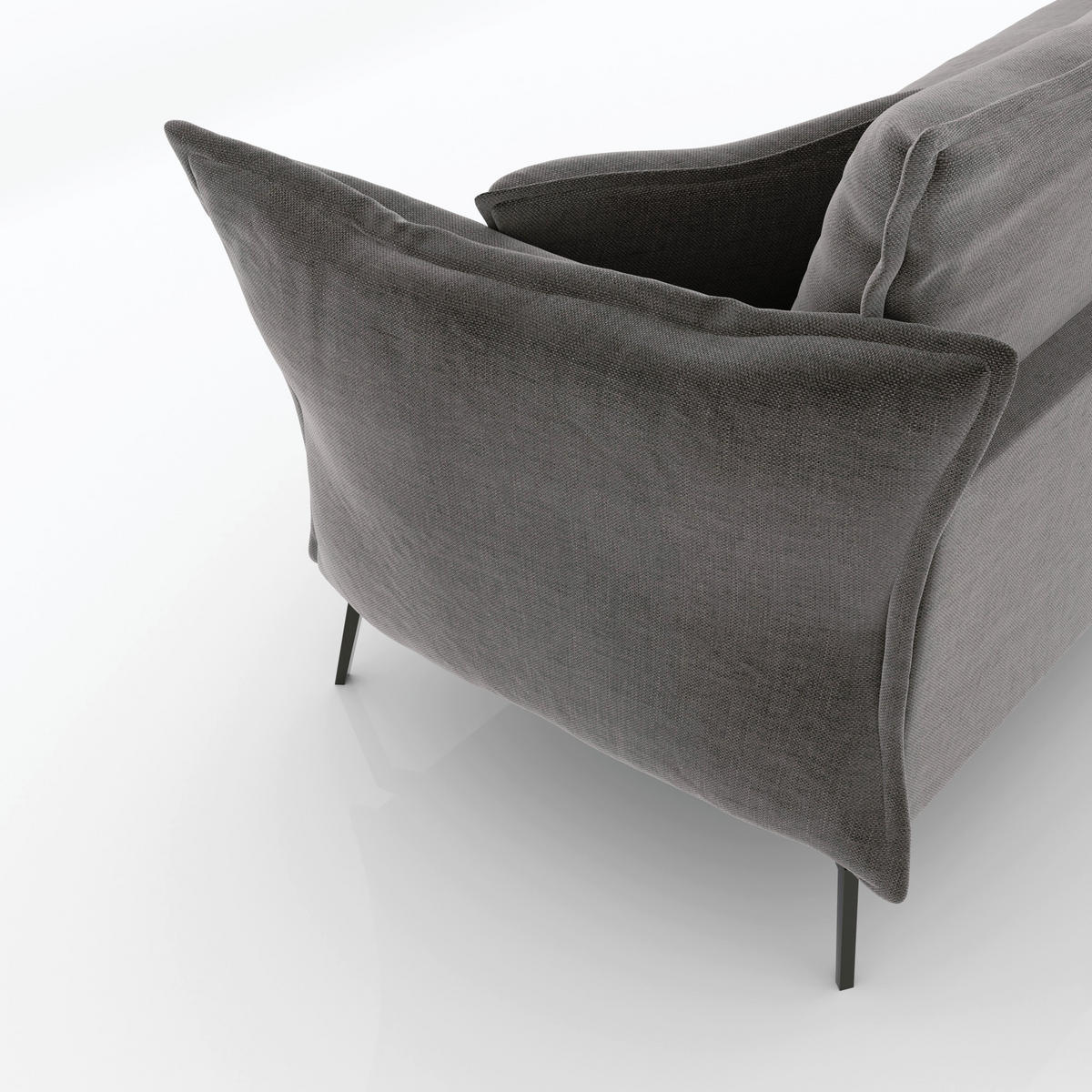 SCHLAFSOFA GERADE Samt Graphitgrau 210cm - Graphitfarben/Grau, Textil (210/90/105cm) - Sia Home