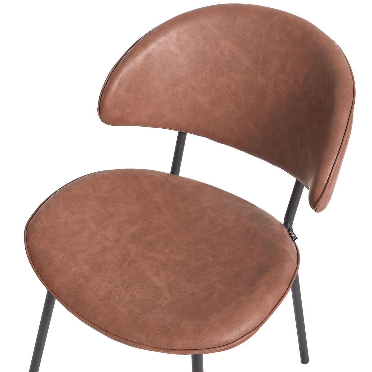 JÍDELNÍ ŽIDLE 2 ks sada Umělá kůže Hnědá Kiana - hnědá, plast (50/81/59cm) - Beliani