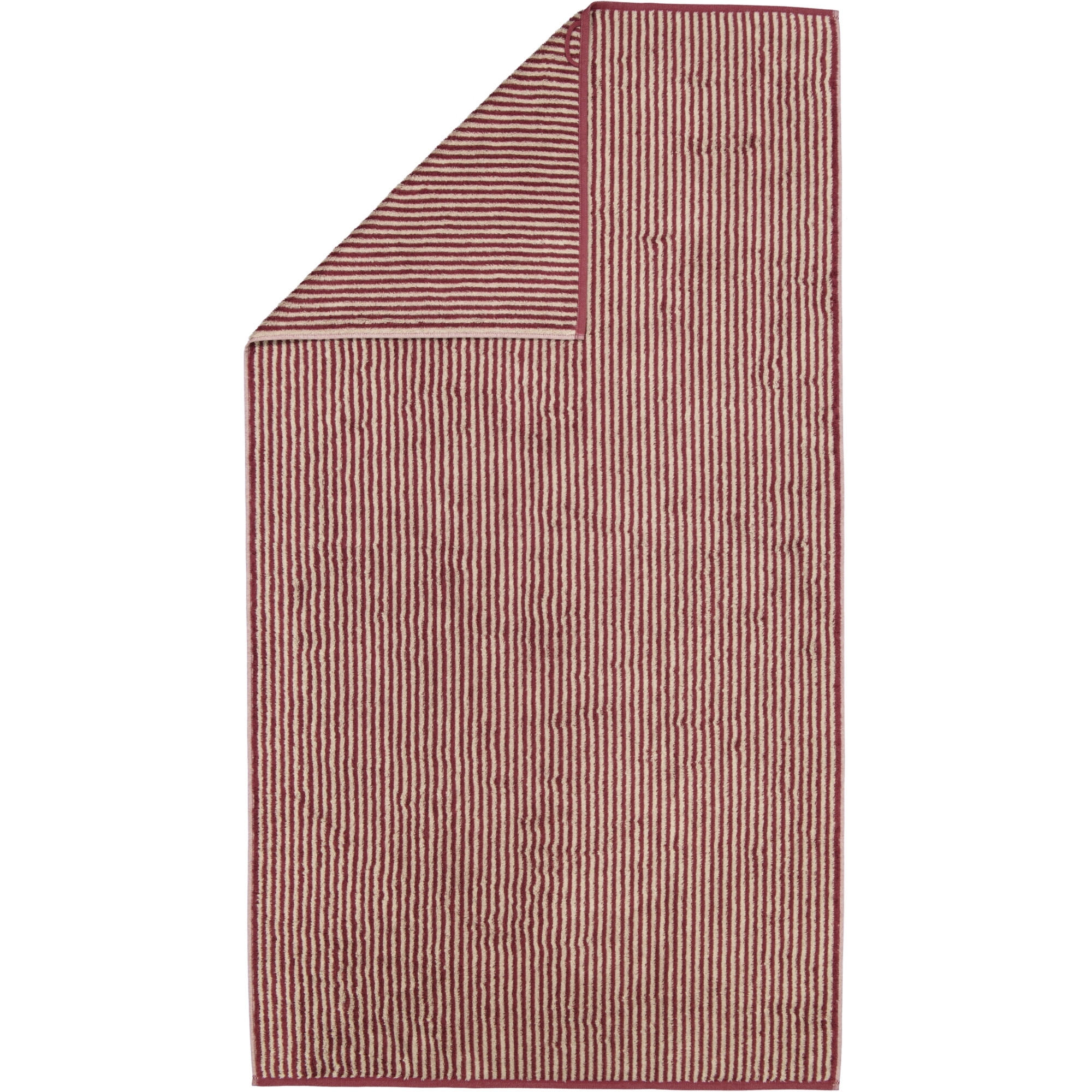 DUSCHTUCH TWO-TONE STRIPES 480 BORDEAUX - 23 - Rot, Textil (80/150cm) - Cawoe