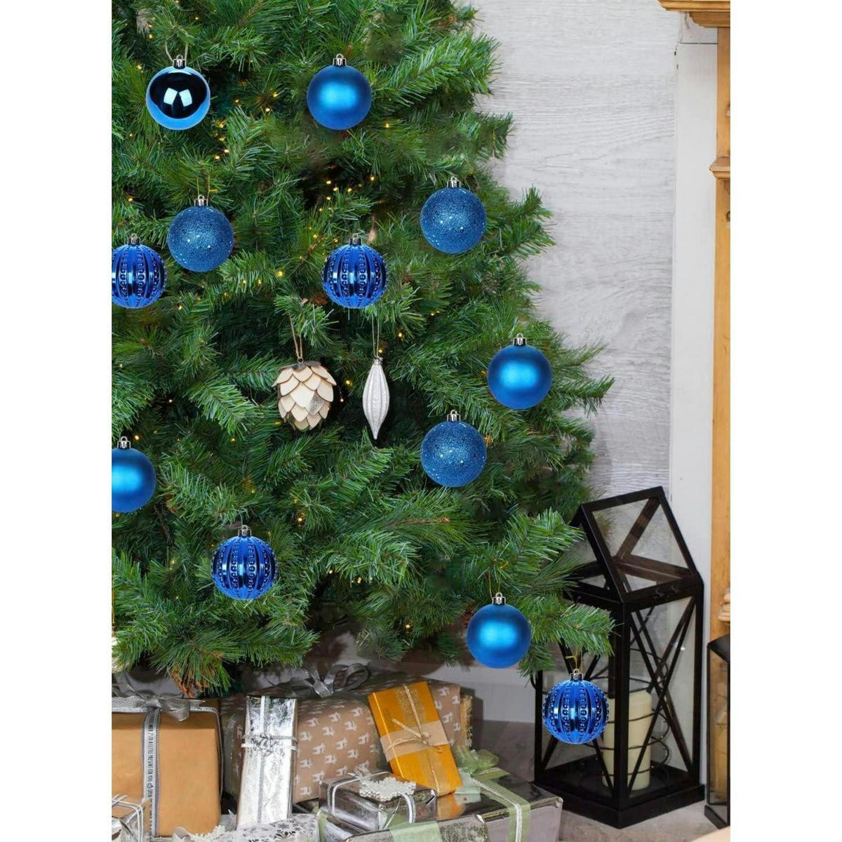 WEIHNACHTSKUGELN 12-teiliges Set Blau 8 cm - Blau, Kunststoff (8/8/8cm)
