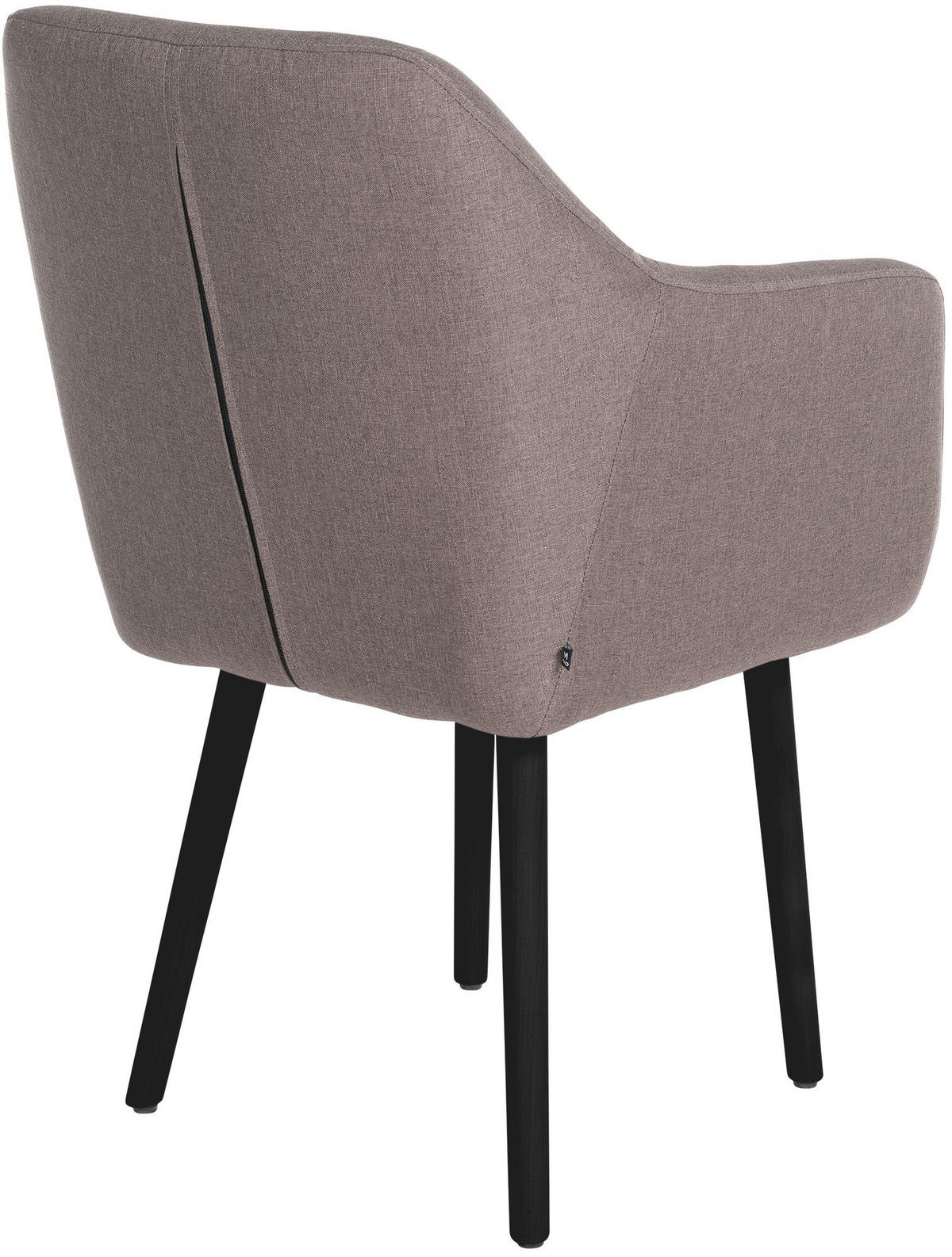ARMLEHNENSTUHL Stoff taupe - Taupe/Schwarz, Holz/Textil (61/88/57.5cm) - CLP