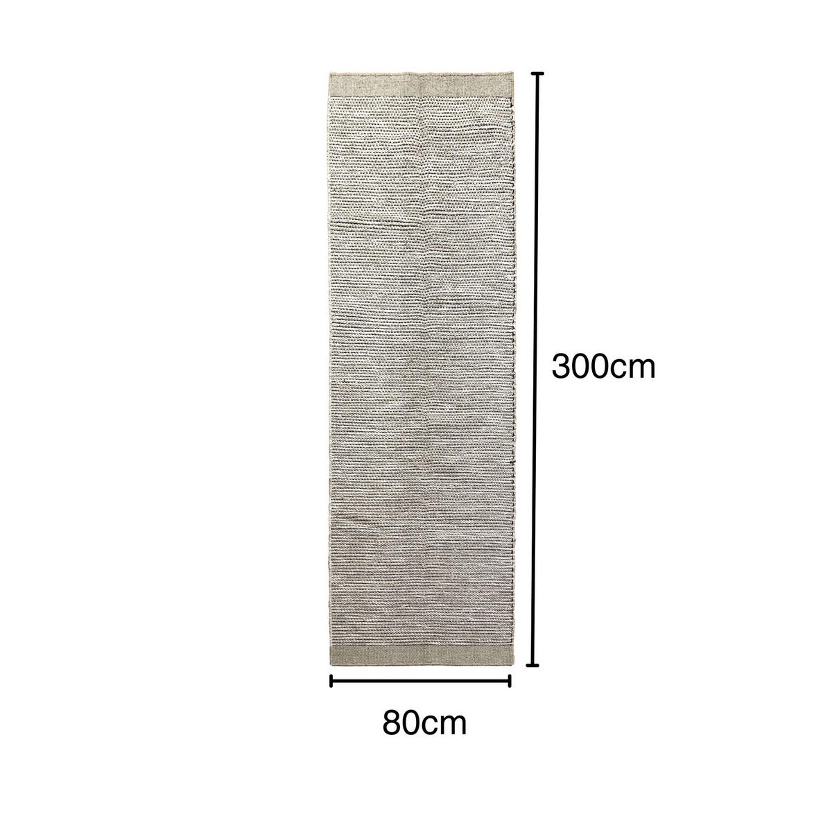 WOLLTEPPICH Roshni grau 300/80 cm - Grau, Naturmaterialien (80/300cm) - My-Rug