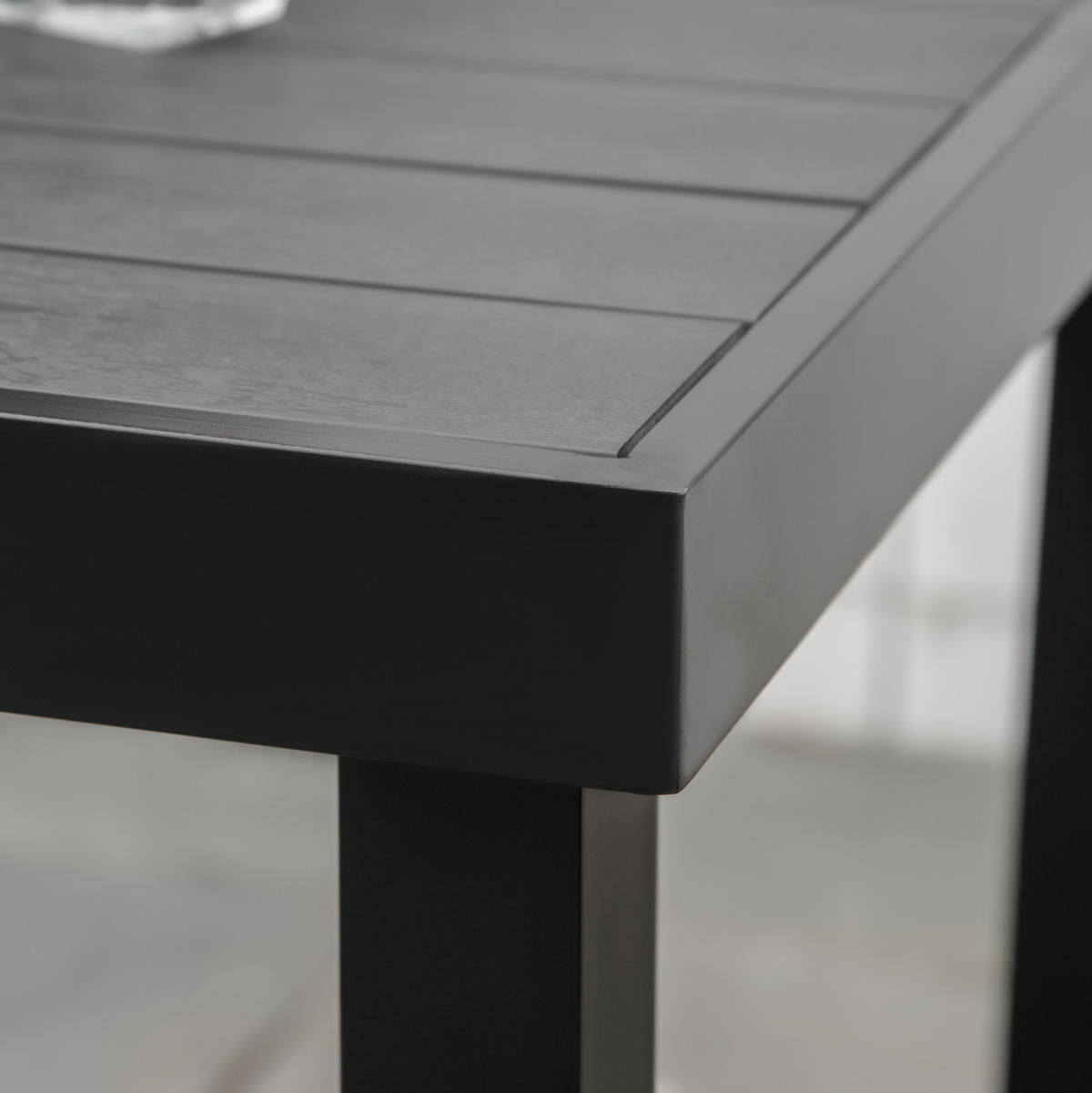 GARTENTISCH 78/78/74 cm aus Aluminium mit Tischplatte in Holzoptik, Schwarz - Naturfarben, Metall (78/78/74cm) - Redom