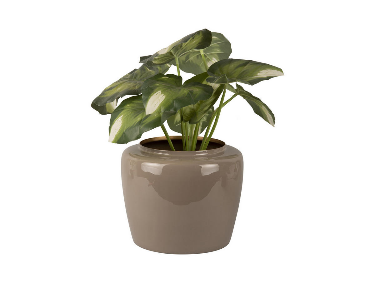 BLUMENTOPF Grand Grau 25/25/20 cm - Grau, Metall (25/20/25cm) - Present Time