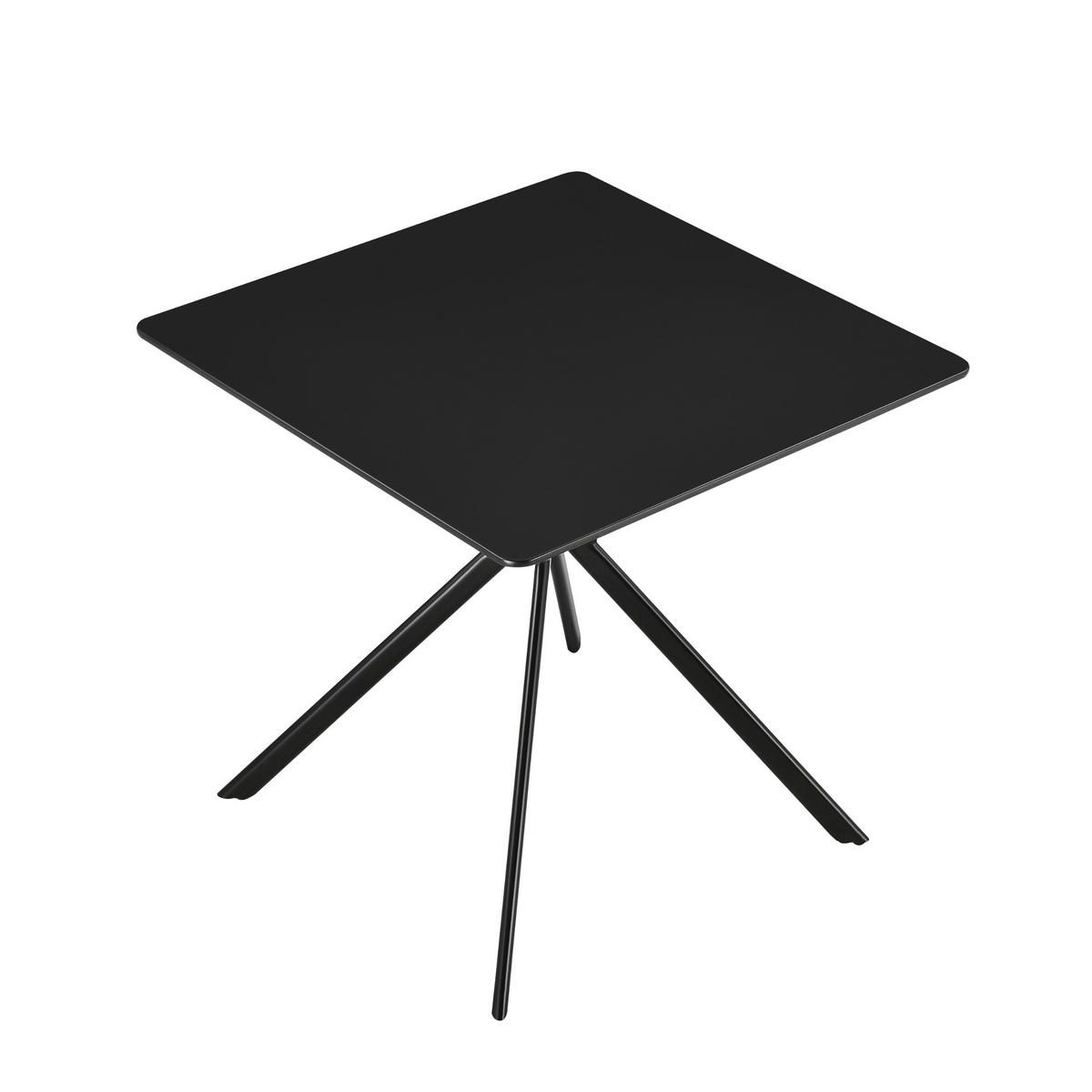 ESSTISCH Ankara - Schwarz, Holzwerkstoff/Metall (78/78/75cm) - [en.casa]