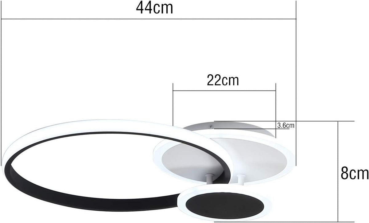 LED-DECKENLEUCHTE Reinhard 44/36/8 cm - Schwarz, Metall (44/36/8cm) - Nettlife