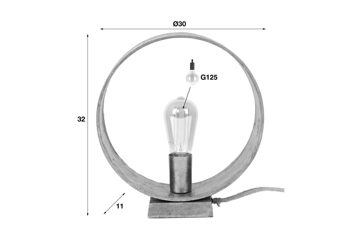 TISCHLAMPE MESSINA Grau Metall - Grau, Metall (11/30/32cm) - KAWOLA