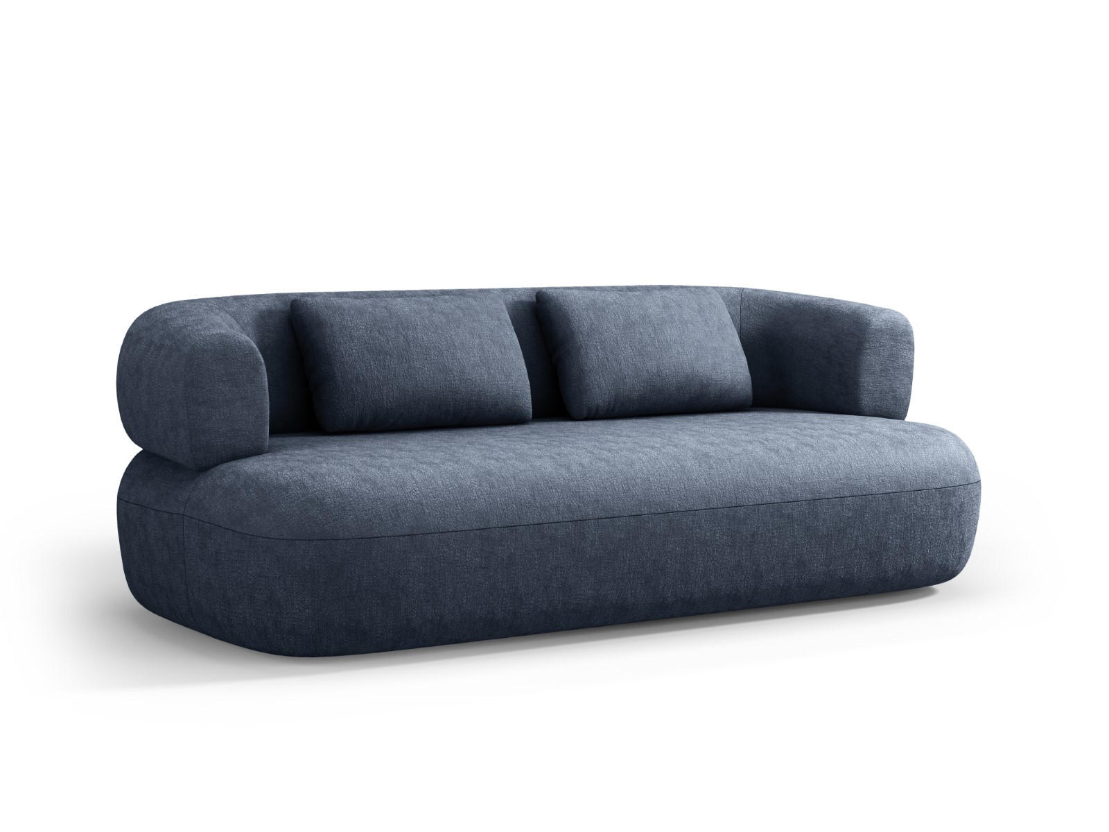 SOFA Jenny aus Chenille-Stoff dunkelblau 3 Sitzplätze - Dunkelblau, Textil (90/73/178cm) - Micadoni
