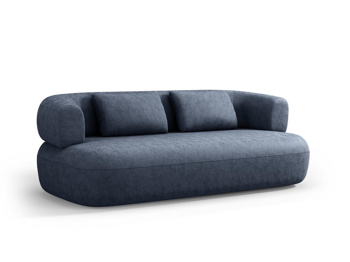 SOFA Jenny aus Chenille-Stoff dunkelblau 3 Sitzplätze - Dunkelblau, Textil (90/73/178cm) - Micadoni