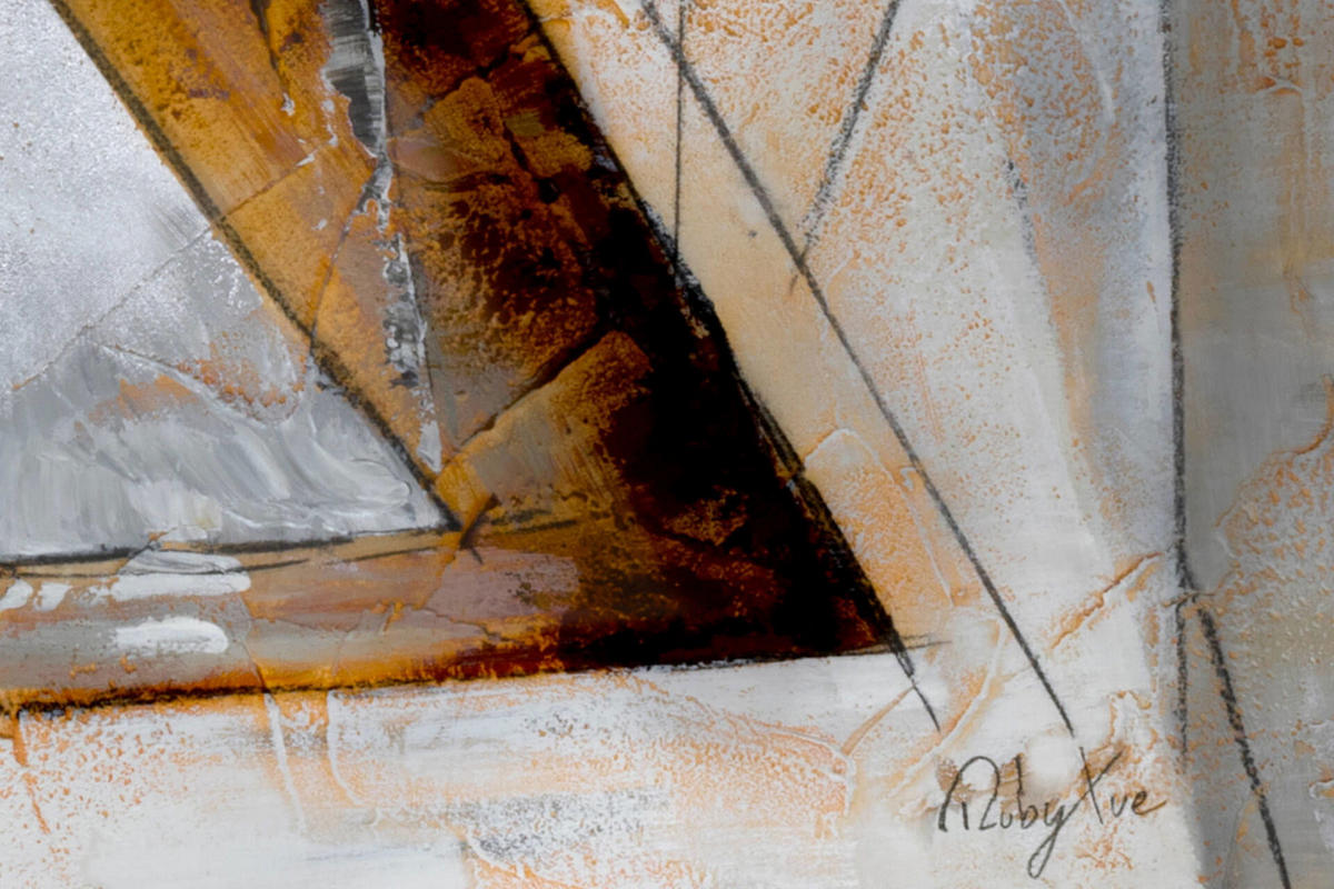 ACRYLBILD HANDGEMALT 120/80 cm - Braun/Grau, Holz/Textil (120/80cm) - KUNSTLOFT