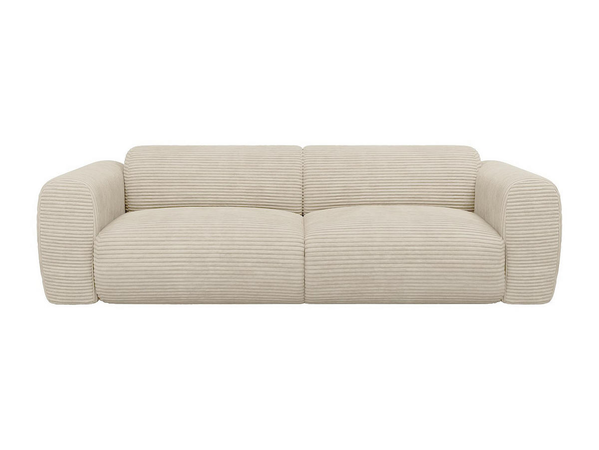 SOFA 4-Sitzer - Cord - Beige - POGNI - Beige, Textil (245/73/97cm) - Vente-Unique