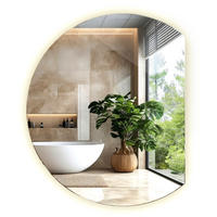 LED SPIEGEL 63 cm x 70 cm Unregelmäßiger Form Neutralweiß 4000K - Blaugrau, Glas (63/70/0.4cm) - TULUP