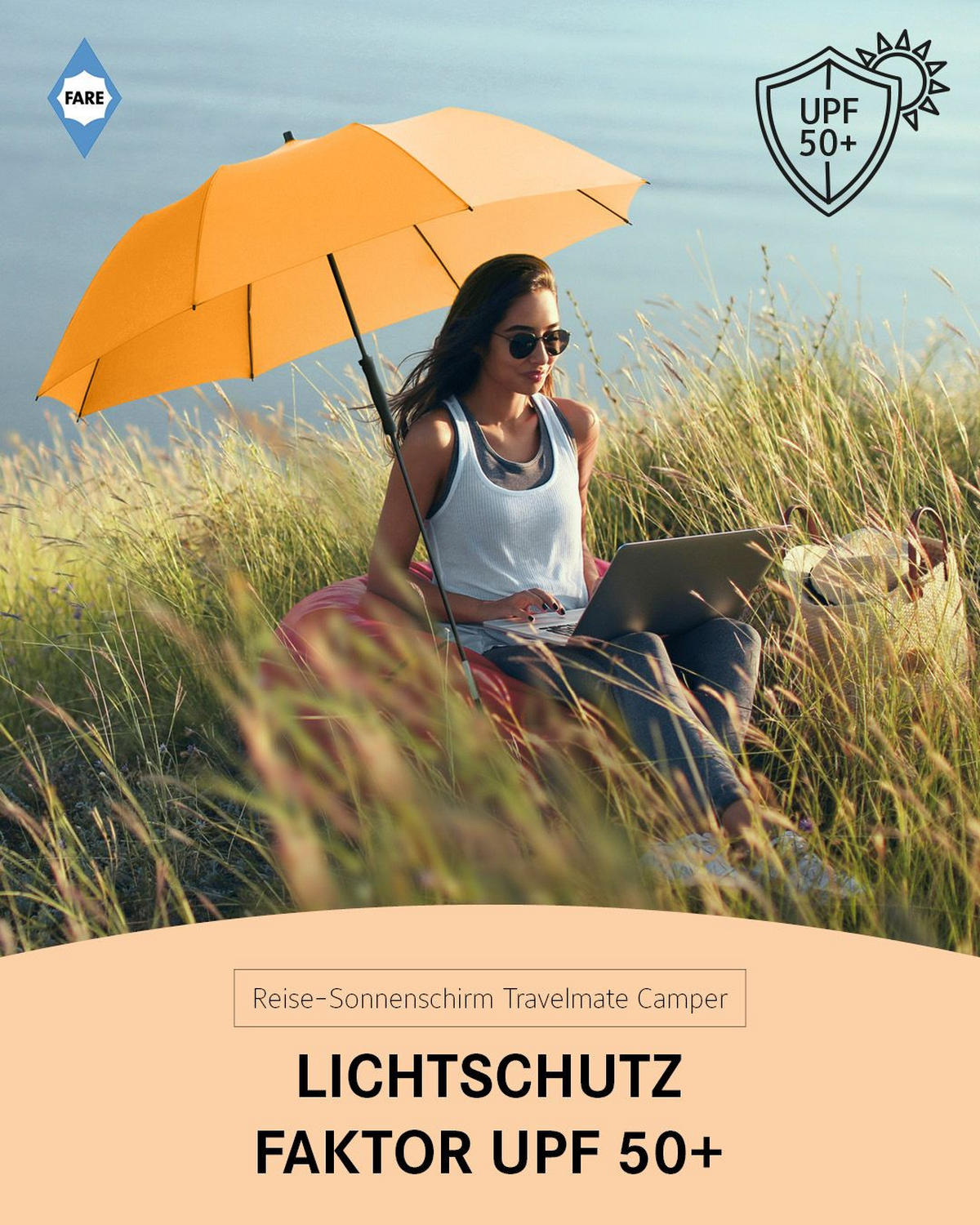 SONNENSCHIRM 147/147/71 cm - Orange, Kunststoff (147/147cm) - FARE