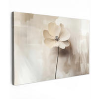 LEINWANDBILD Blume - Beige - Farbe - Schatten Wohnzimmer 120x80 cm - Creme, Textil (120/80cm) - MuchoWow
