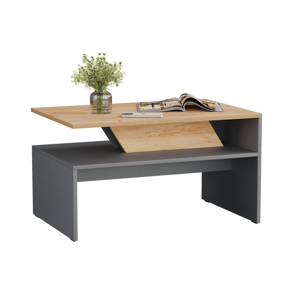 KONFERENČNÍ STŮL Arden Antracit/Artisan - antracitová, kompozitní dřevo (52.6/80/45.4cm) - Vicco