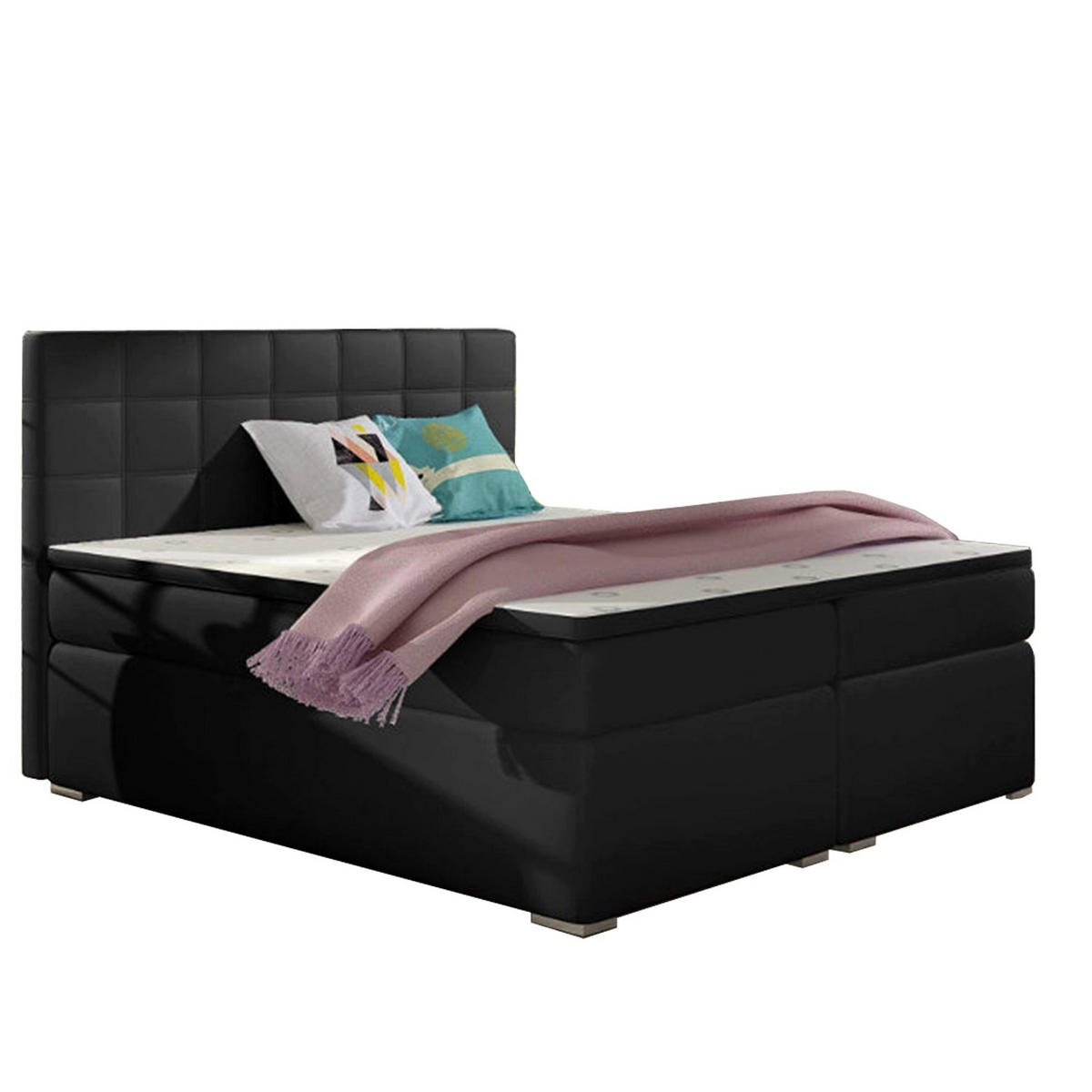 BOXBETT Alice Bonellfederkern - Dunkelgrau, Holz/Holzwerkstoff (140/200cm) - Best For Home