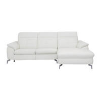 RELAXSOFA - 4 Personen - Leder - Weiß - - Weiß, Leder (250/98/170cm) - Vente-Unique