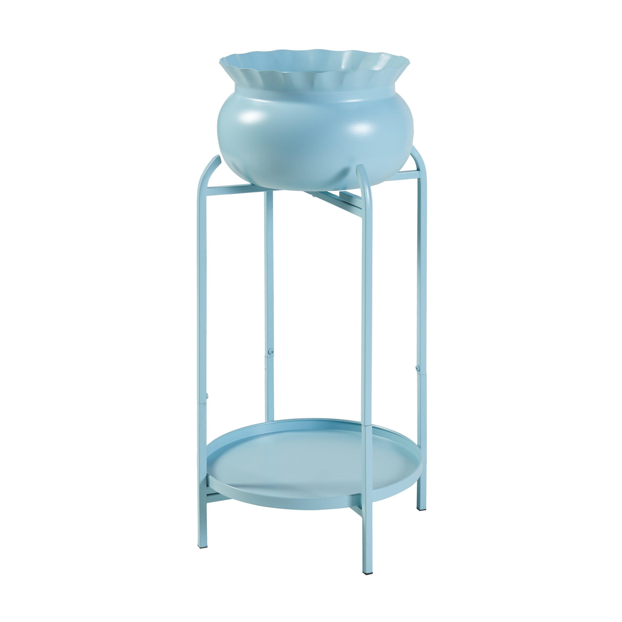 BLUMENSTÄNDER Altena - Hellblau, Metall (27/27/60cm) - [en.casa]