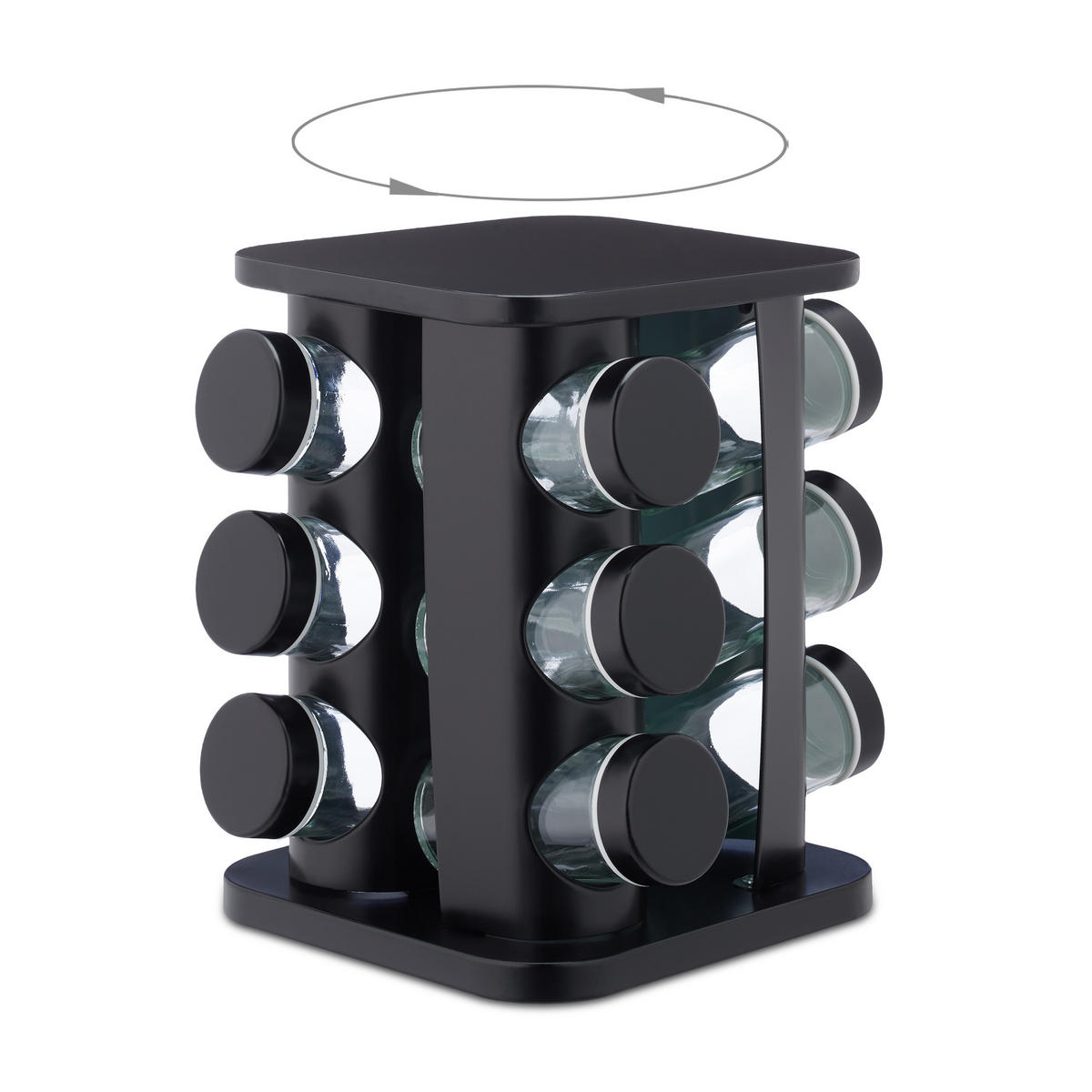 13-DIELNY stojan na korenie - viacfarebná, kov/sklo (20/22/20cm) - Relaxdays