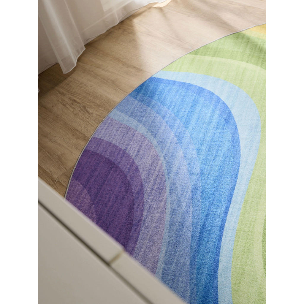 Thumbnail - benuta Teppich, Mehrfarbig, Lila, Kunststoff, Abstrakt, Rund, 120x120 cm, Oeko-Tex® Standard 100, in verschiedenen Größe...