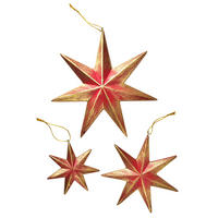 DEKOSTERNE Santa Lila 3-tlg Rot MDF - Rot, Holz (11/24/24cm) - Mondex