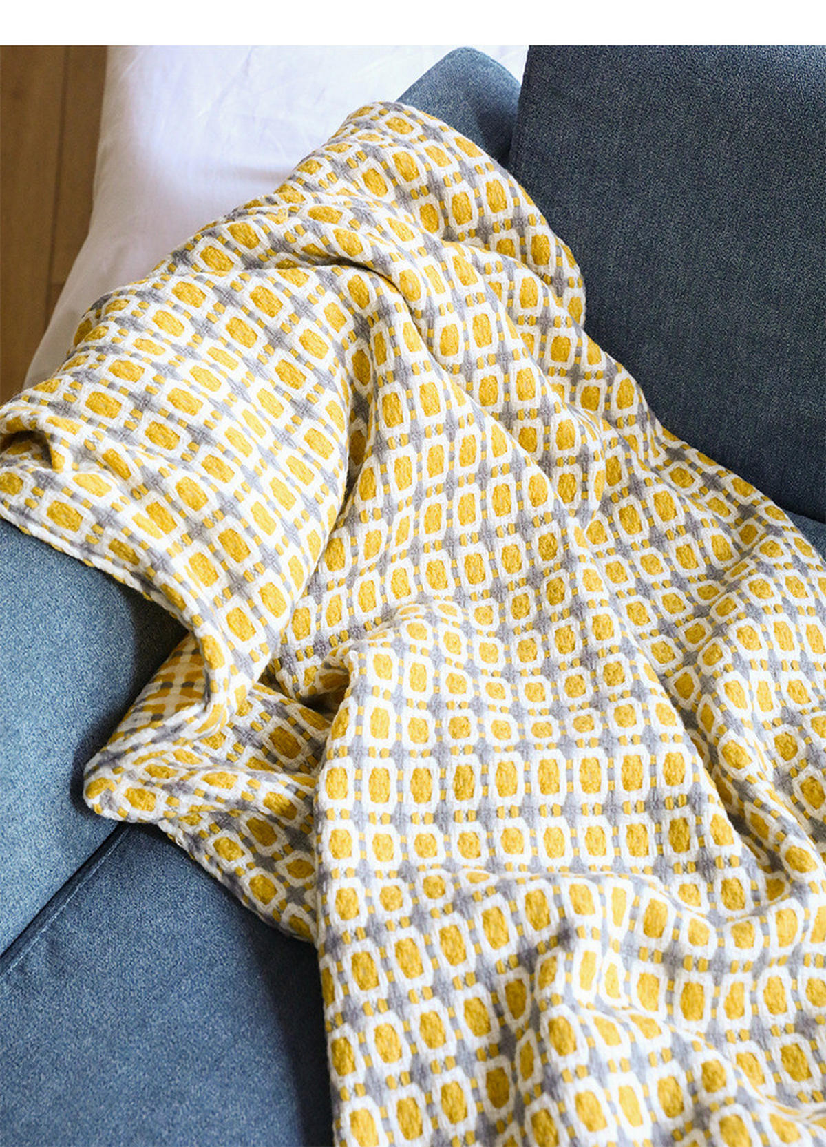 WOHNDECKE – 130 x 152 cm – Gelb - Gelb, Textil (150/130cm)