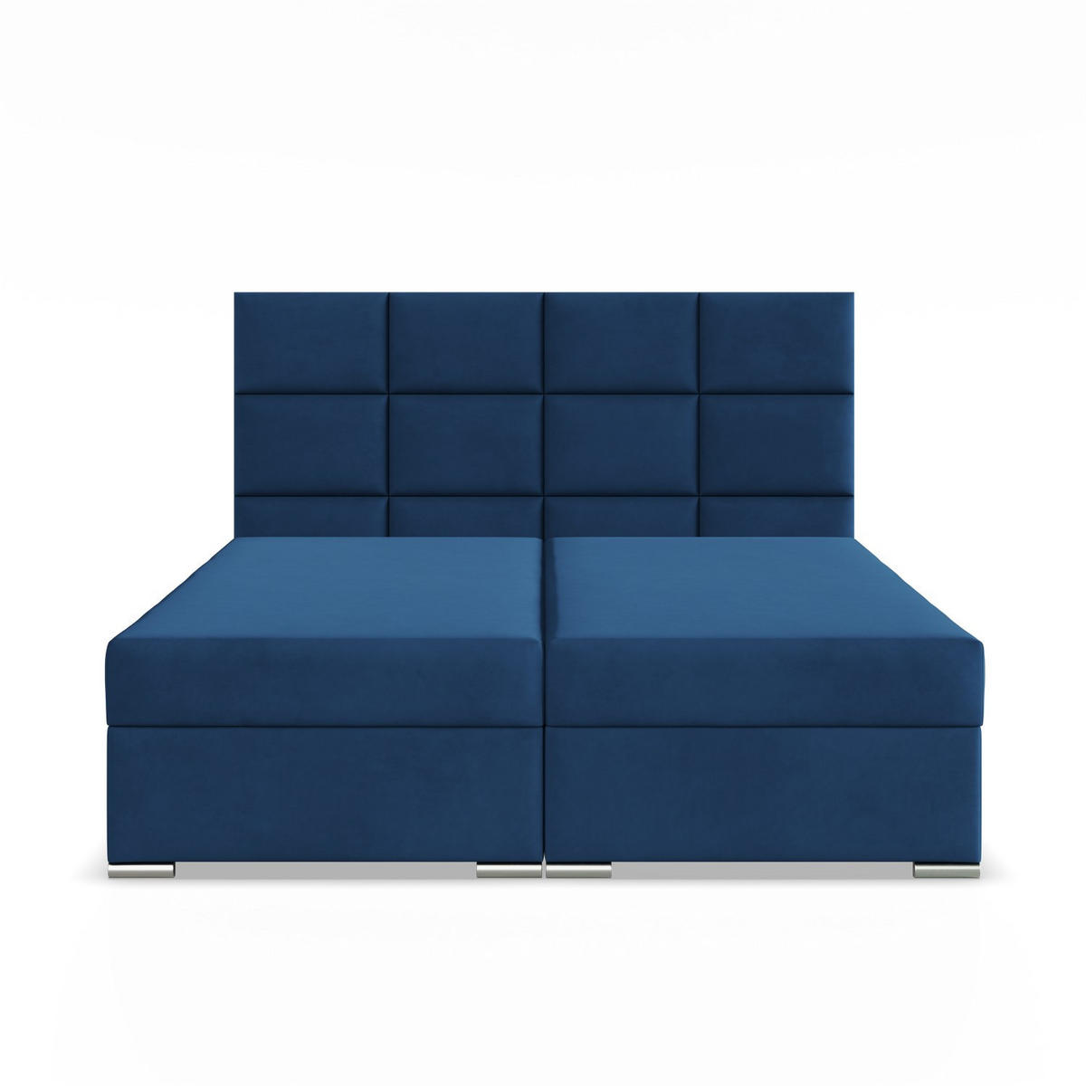BOXBETT MIT KOPFTEIL 140x200 CALVI, Blau - Dunkelblau, Textil (140/200cm) - Mebligo
