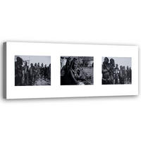 WANDBILD collage menschen in afrika - Schwarz, Textil (90/30cm) - Feeby