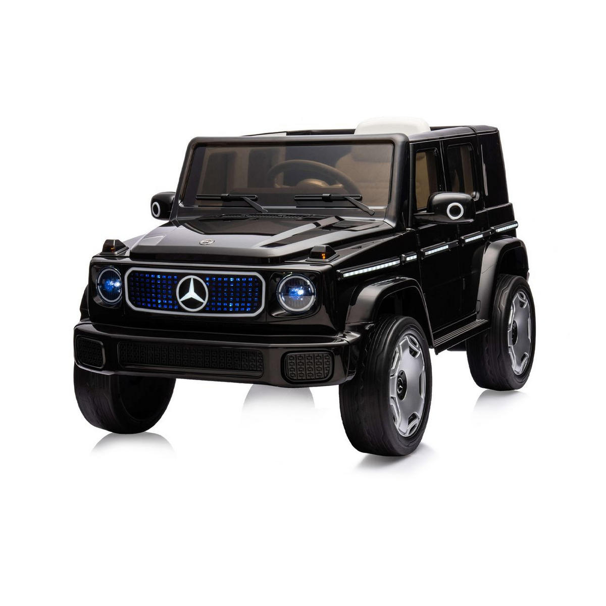 ELEKTROAUTO Mercedes SUV EQG schwarz Gurt, Stoßdämpfer, Fernbedienung - Schwarz, Kunststoff (121/74/62cm) - Chipolino