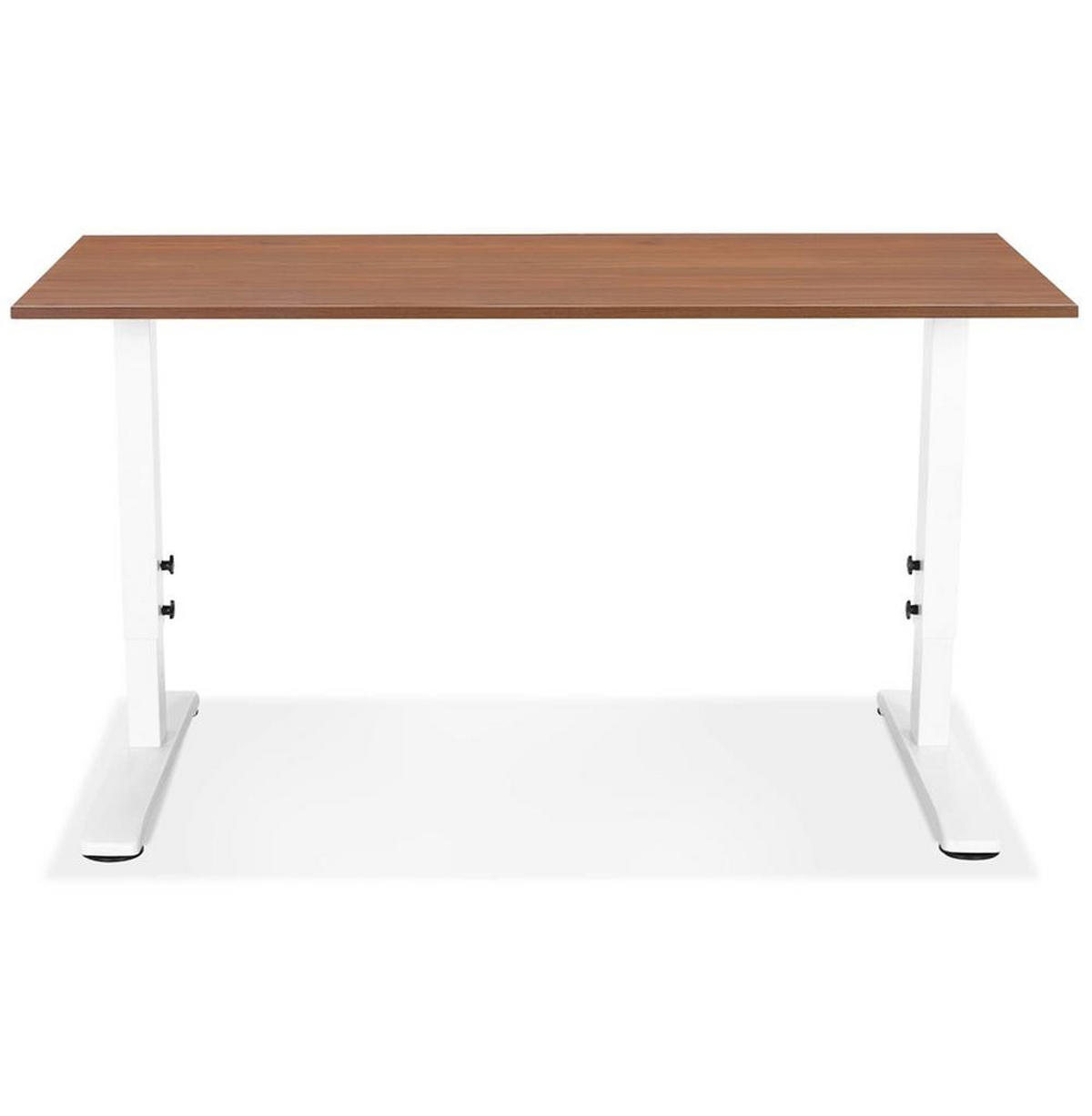 SCHREIBTISCH Höhenverstellbar Ergonomisch Design PELANO, Braun-Weiß 140x70x86,2 cm - Braun/Weiß, Holz/Metall (70/140/86cm) - KADIMA DESIGN
