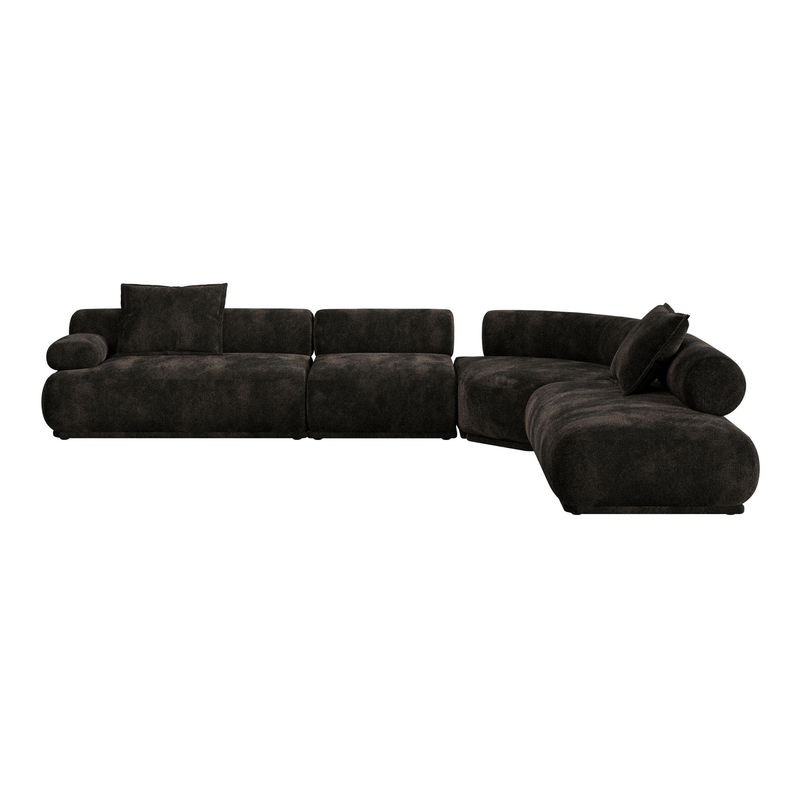 SOFA 7,5-SITZER Rembrandt Links Dunkelbraun - Braun, Kunststoff (594/97cm) - Zuiver