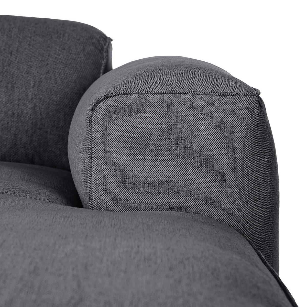 3-SITZER ECKSOFA mit Longchair - Schwarz/Grau, Kunststoff/Textil (284/173cm) - home24