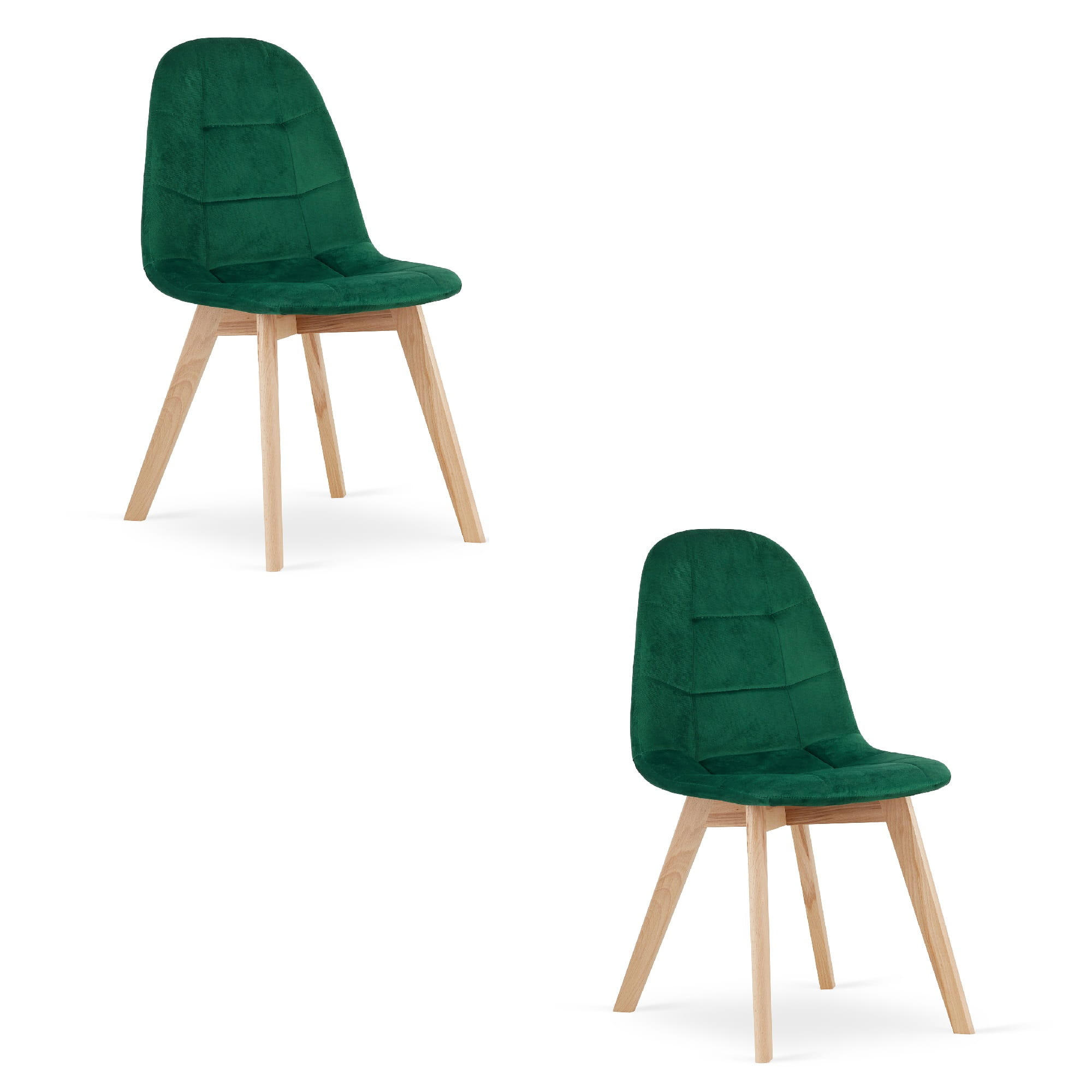 ESSZIMMERSTUHL 2-er Set NUUC dunkelgrüner Sitz - Dunkelgrün, Textil (44.5/81.5/54cm) - Valora