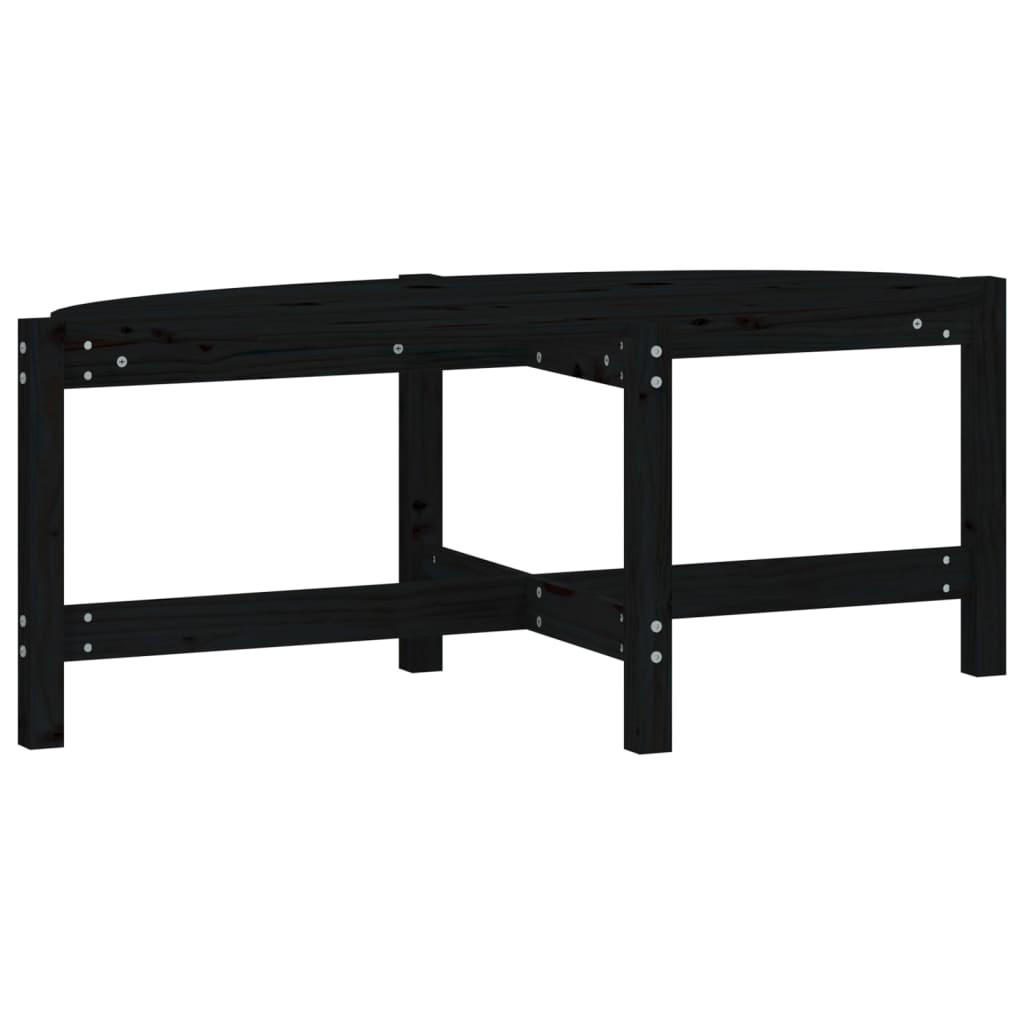 COUCHTISCH Schwarz 118x63x45 cm Massivholz Kiefer - Schwarz, Holz (118/63/45cm) - furnicato