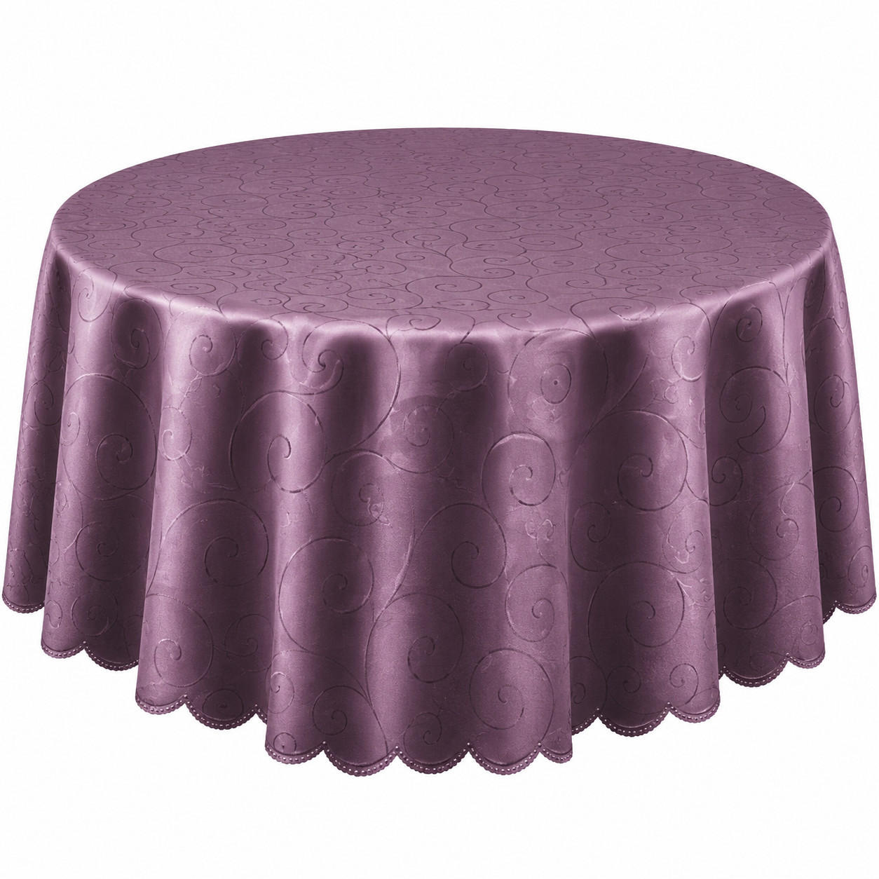 TISCHDECKE 160 cm rund Ornamente Lila - Lila, Textil (160cm) - TiborTex