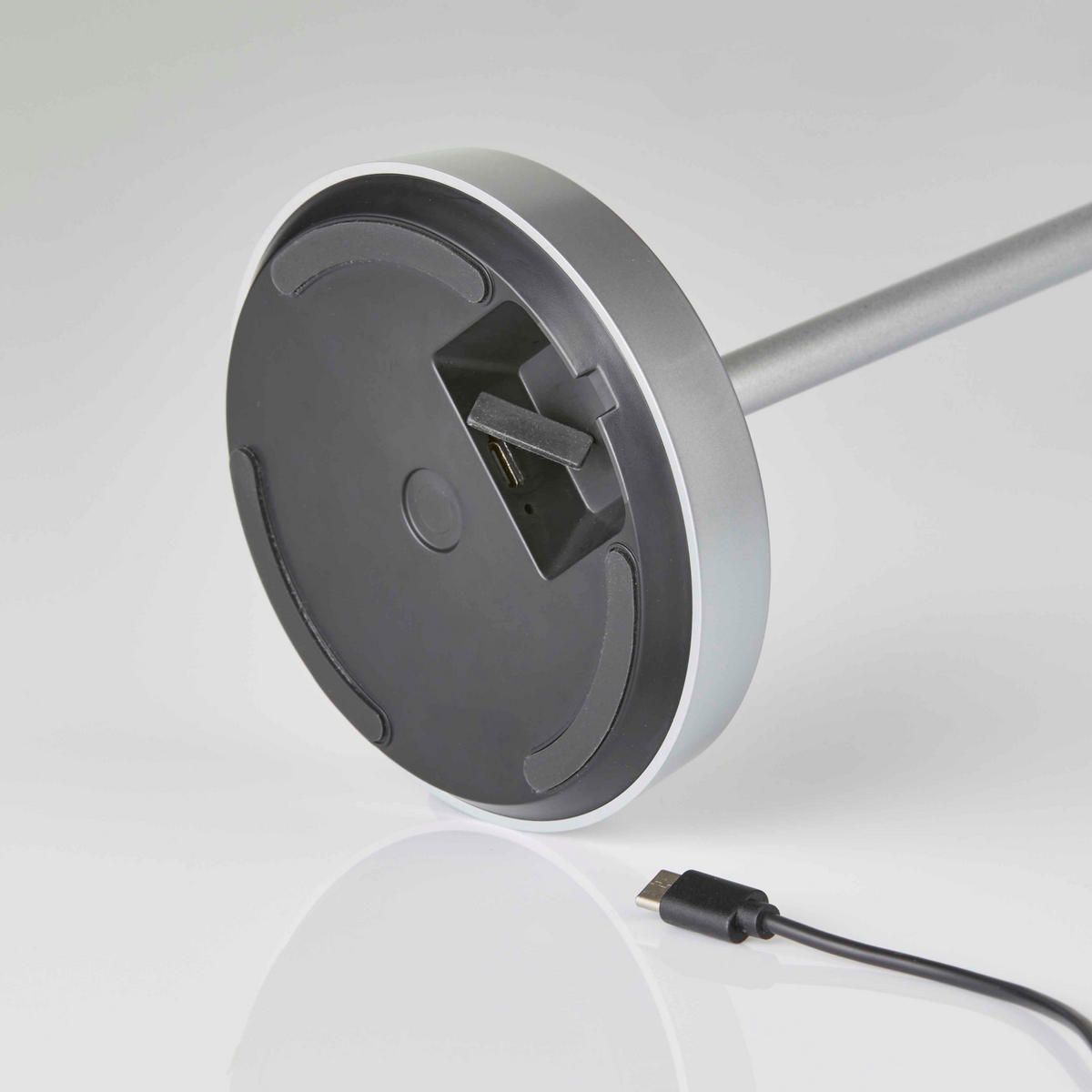 LED-AKKU-TISCHLAMPE - dimmbar in Kegelform für Innen und Außen mit warmweißem Licht - Grau, Kunststoff (22/22/28.5cm) - Northpoint