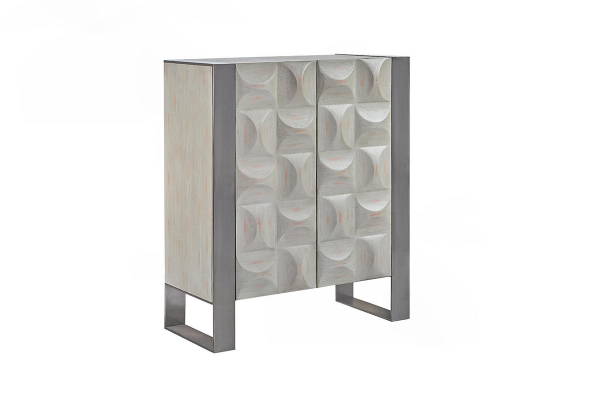 HIGHBOARD MARGO Grau Holz - Grau, Holz/Metall (100/120/40cm) - KAWOLA