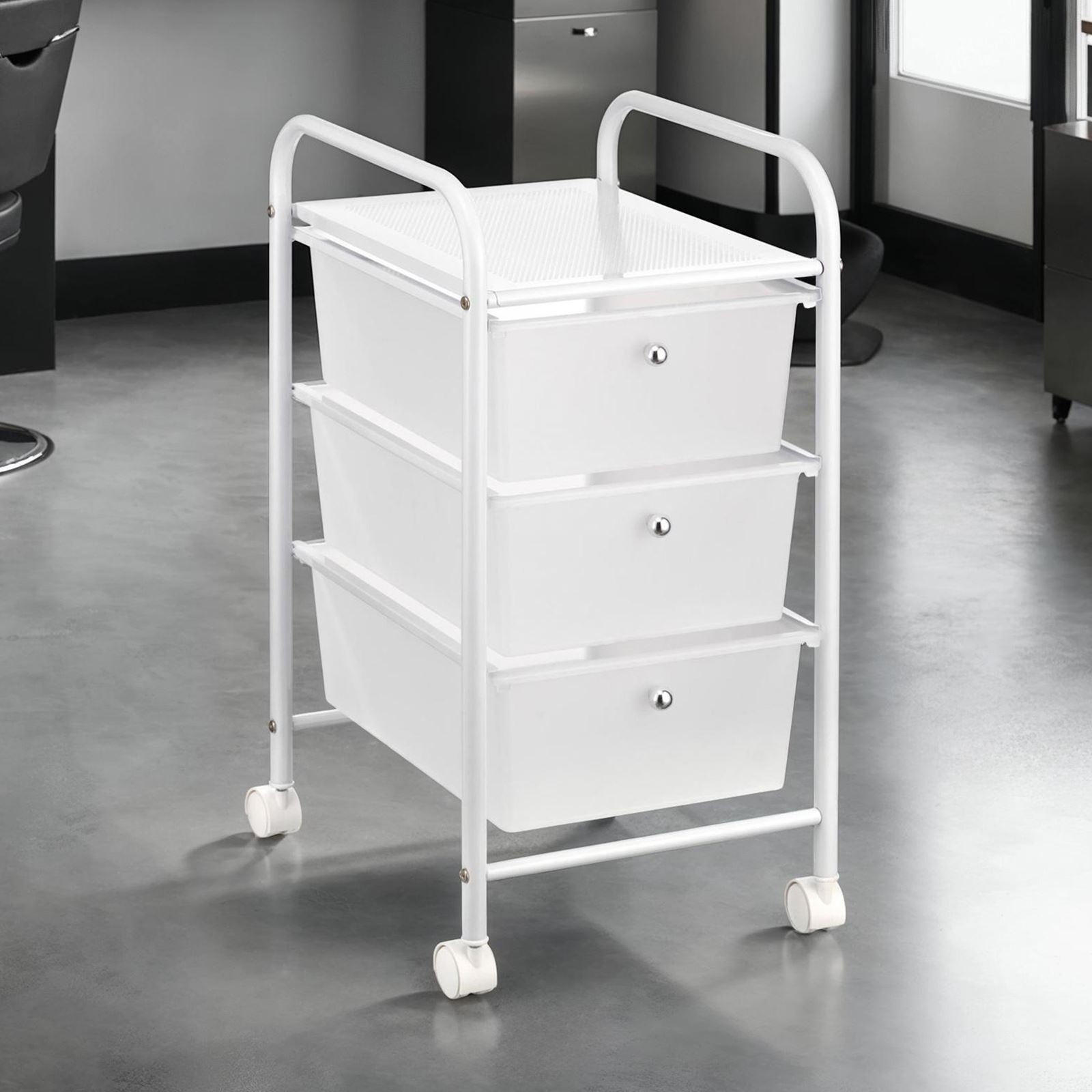 BADROLLWAGEN GINA - Weiß, Kunststoff/Metall (33/65/39cm) - IDIMEX