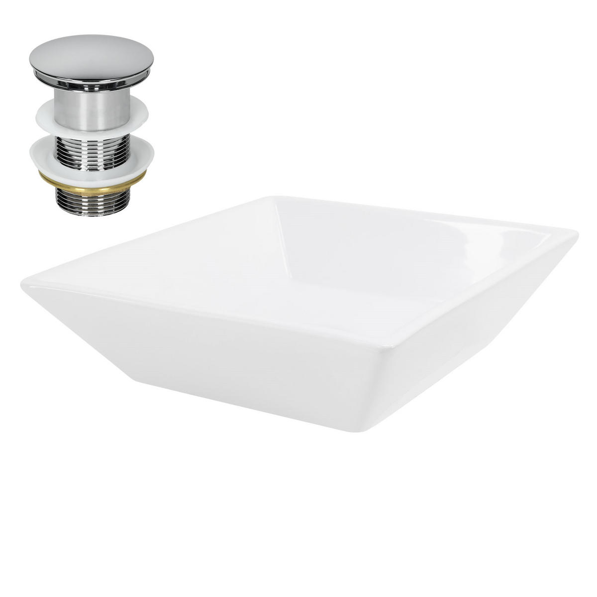 WASCHBECKEN - Weiß, Keramik (41/12/41cm) - ML-DESIGN