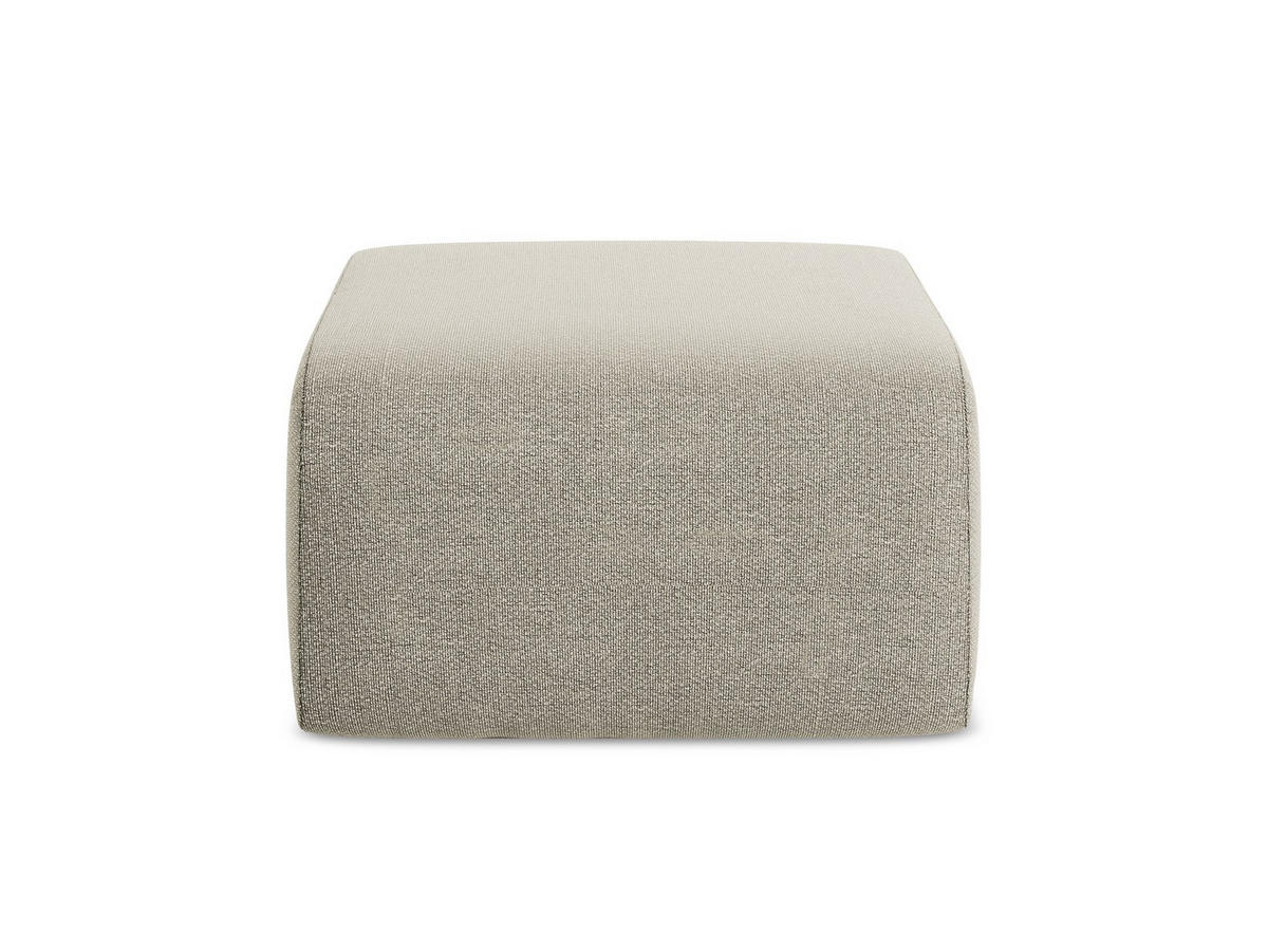 POUF Bouclé Stoff Grau - Taupe/Schwarz, Holzwerkstoff/Kunststoff (72/42/94cm) - Makamii