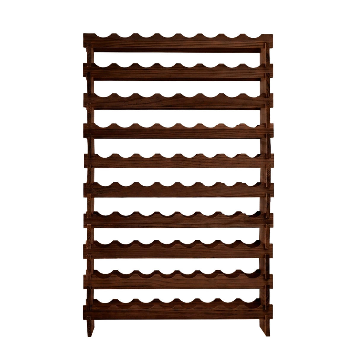 WEINREGAL NAVARRA aus Holz 135x84x28cm 80 Flaschen auf 10 Ebenen Braun geölt - Braun, Holz (84/135/28cm) - PROREGAL