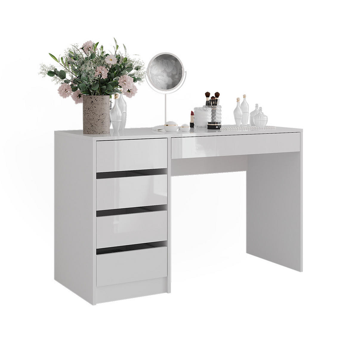 TOALETNÍ STOLEK Sherry Bílá/bílý vysoký lesk - vysoce lesklá bílá, kompozitní dřevo (119.8/76/50.1cm) - Vicco