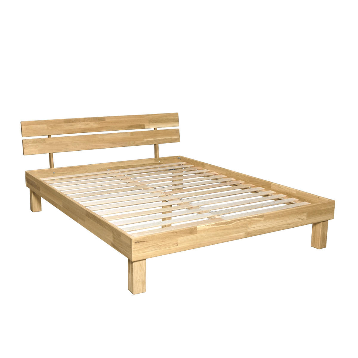MASSIVHOLTZBETT RIVA MIT LATTENROST/ BETT 160X200 - EICHE MASSIV GEÖLT - Eichefarben, Holzwerkstoff (160/200cm) - Weber Industries