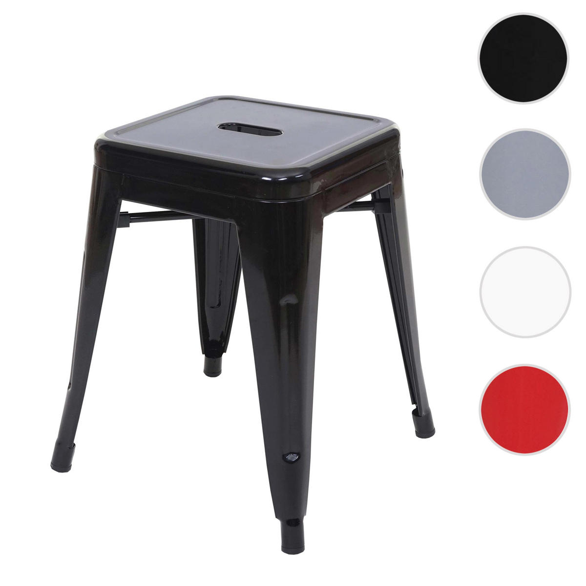 HOCKER METALL Schwarz - Schwarz, Metall (39/46/39cm) - MCW