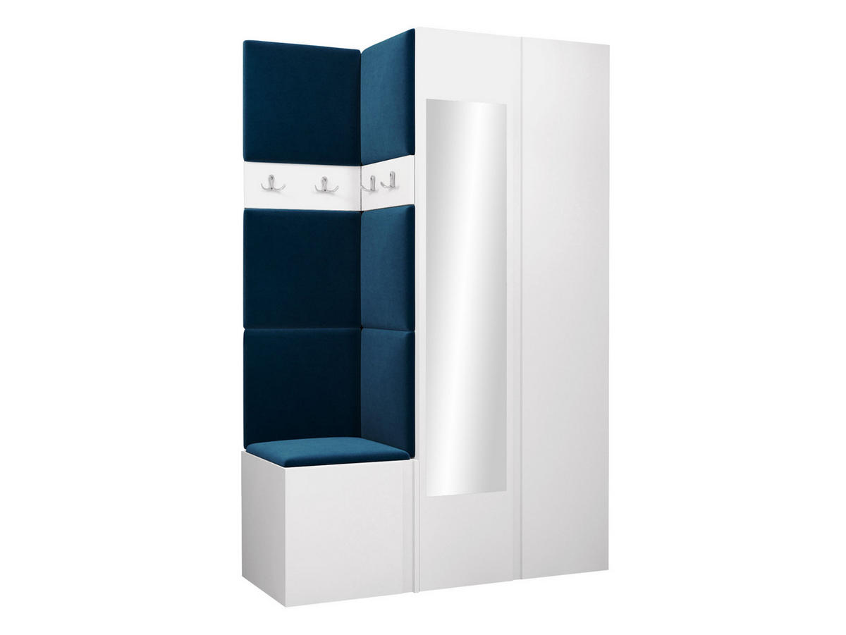 GARDEROBEN-SET Orion XXVI - Blau/Weiß, Holzwerkstoff/Kunststoff (116/186/46cm) - MIRJAN24