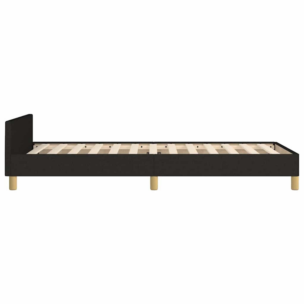 BETTGESTELL Mit Kopfteil Ohne Matratze Schwarz 90/200 Cm Stoff - Schwarz, Textil (90/200cm) - vidaXL