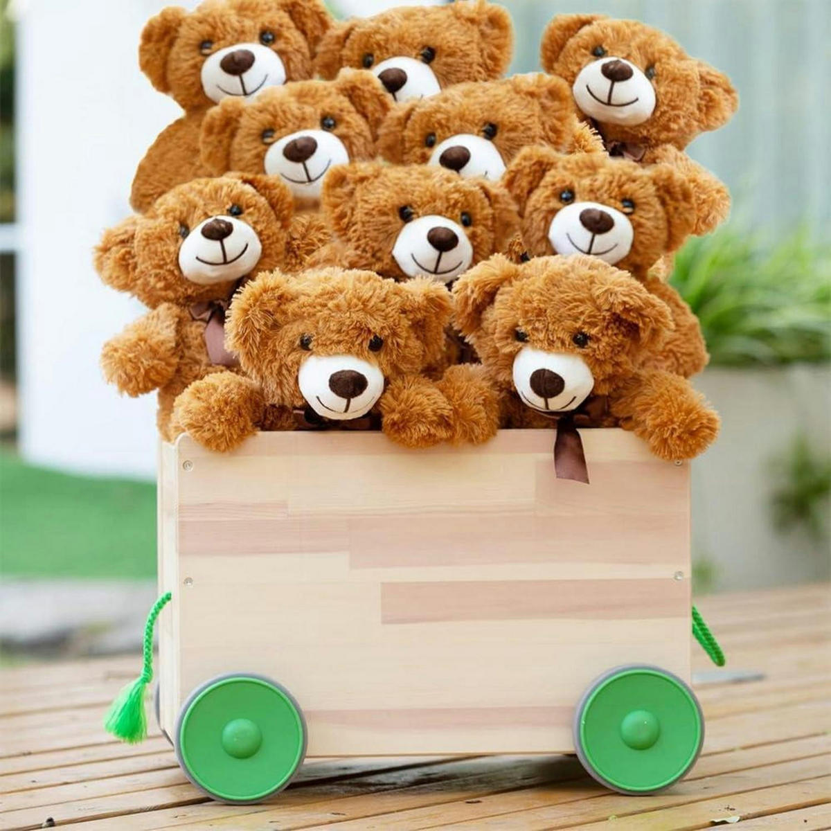 PLÜSCHTIER Teddybär 10-teiliges Set Braun 34 cm - Braun, Textil (25/35cm)