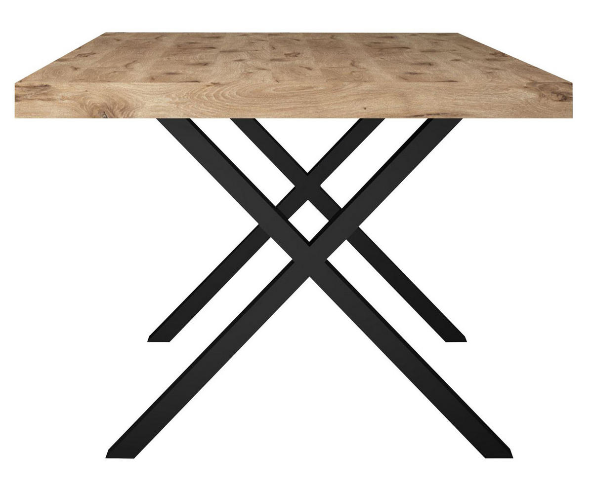 ESSTISCH Elgin 4 175x80x100 Metall+Holzwerkstoff Schwarz/Viking Oak - Eichefarben/Schwarz, Holzwerkstoff (175/100/80cm) - 58aufmkessel