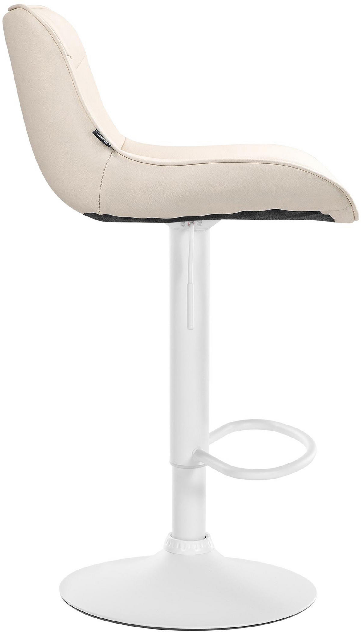 BARHOCKER 2er Set Vulcano Kunstleder weiß creme - Naturfarben/Weiß, Kunststoff/Metall (49/106/51cm) - TPFLiving