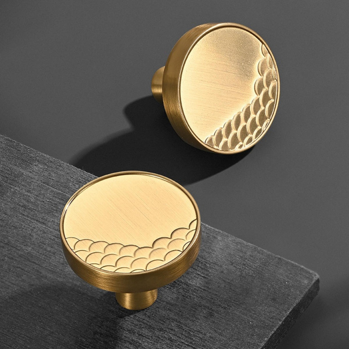MÖBELGRIFF Gold 2er-Set 33x33 mm Zinklegierung - Goldfarben, Metall (3.3/2.6/3.3cm)